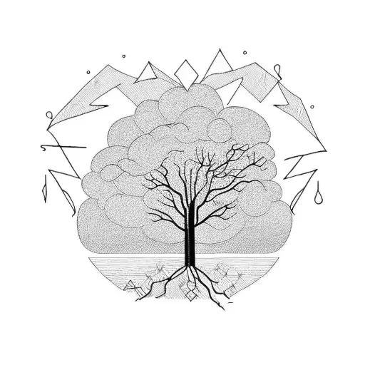 Lightning Falling On Tree