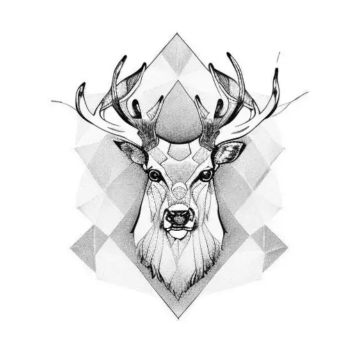 Stag Portret Minimalist Celtic Majestic
