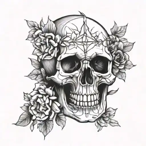 Skull And Flowers