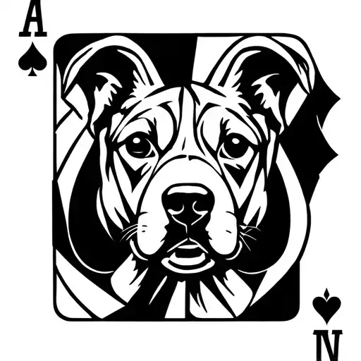 Dog In The Ace Of Spades Card