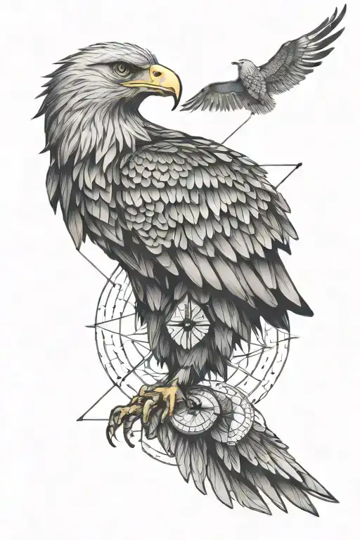 Eagle With A Compass