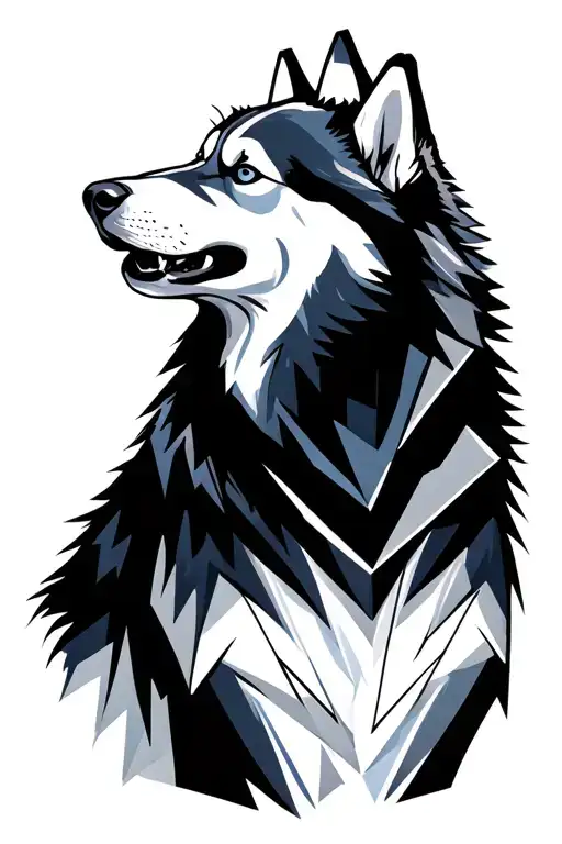 Husky Howling Side On