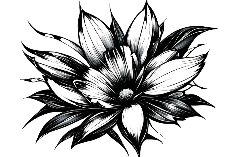 Broken Flower With Lines By Abstract Behind For Formed Lines