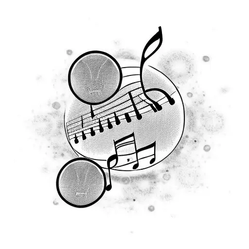 Music Notes With A Basketball Instead Of The Circle