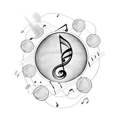 Music Notes And Basketball