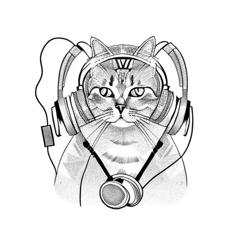 Cat With Headphones