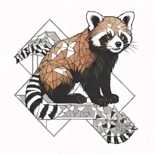 Minimalist Red Panda Climbing