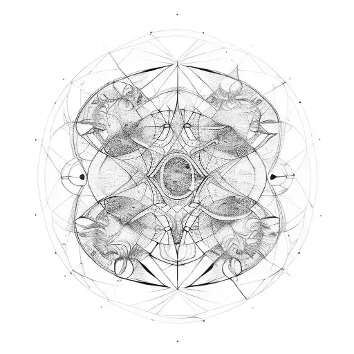 Abstract Network In The Style Of Leonardo Da Vinci