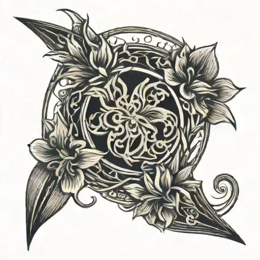 Reaper Scythe Made Of Amaryllis Flowers