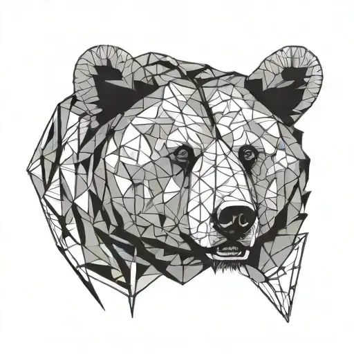 Bear Muzzle With Open Mouth Wide Open Looking Forward