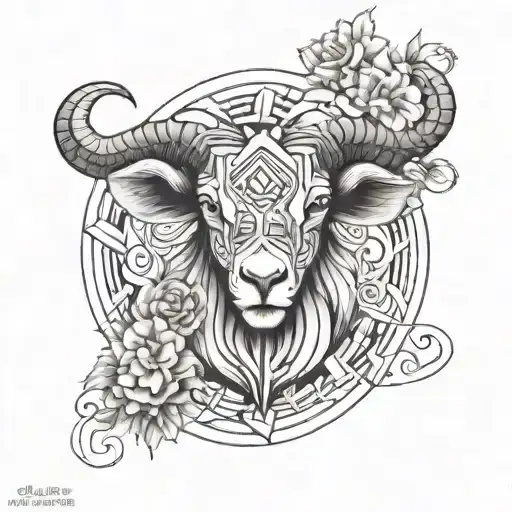 Aries With Flowers And Music