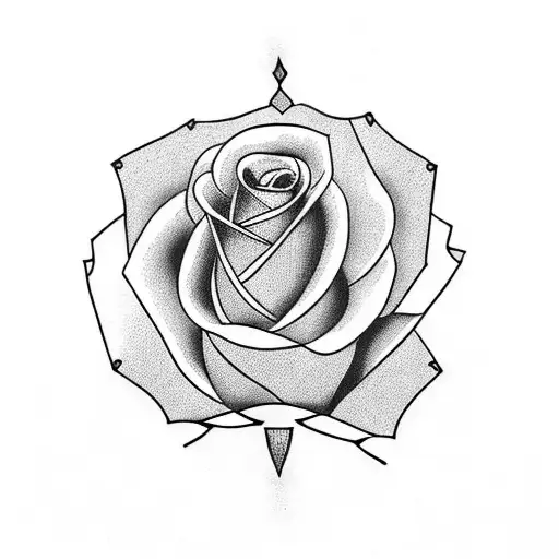 Wine Glass With Red Rose