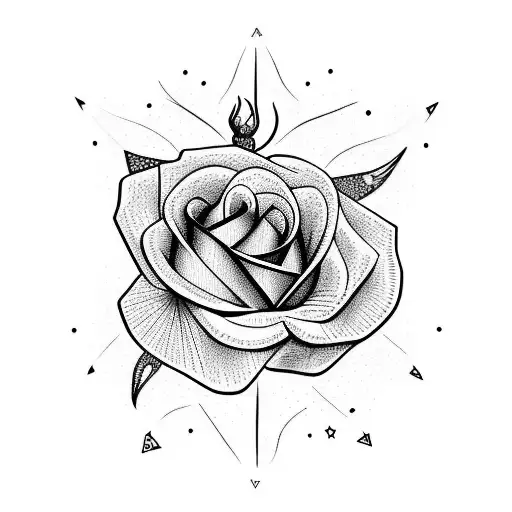 Flying Bird With Rose In Beck