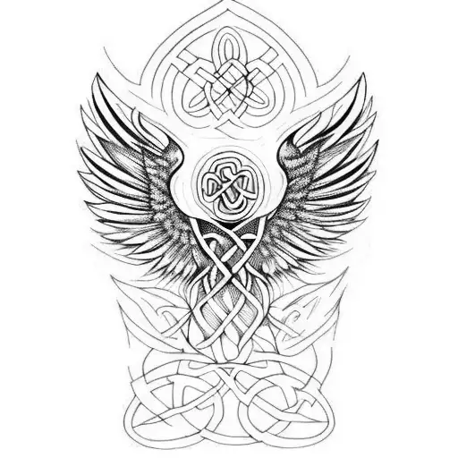 Celtic Chromatic Phoenix Wings