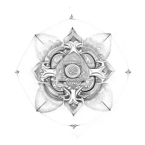 Hand Palm With Balinese Symbol Inside