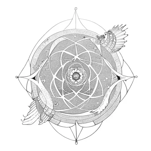 Pisces Children Dreamcatcher Yin Yang Love Baby Water Lily