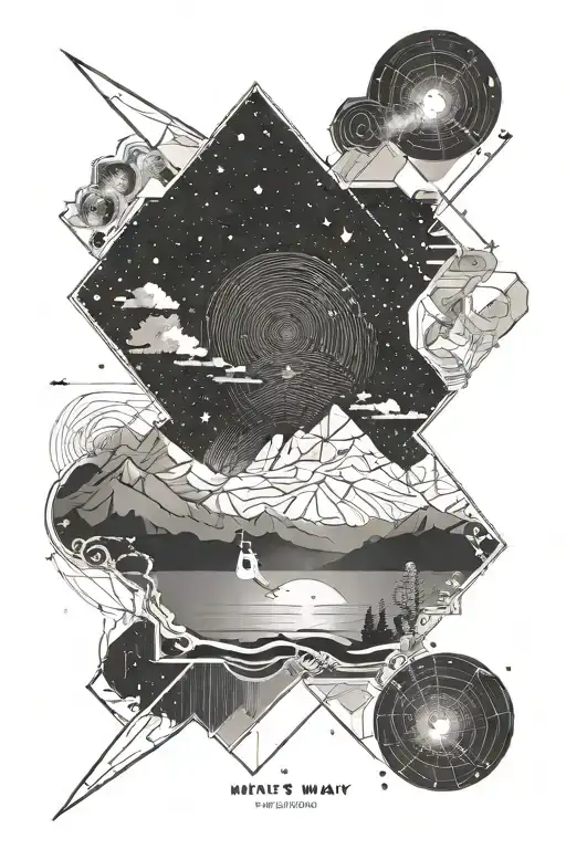 An Intricate Design Of The Milky Way Galaxy With A Silhouette Of Achill Island In The Foreground