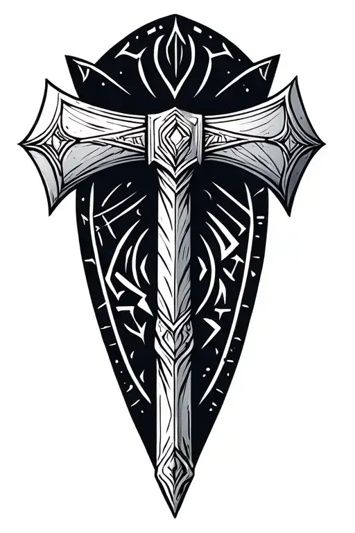 Viking Axe Set On The Runes