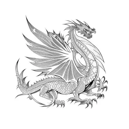 A Fierce Dragon Engaged In A Battle With A Phoenix