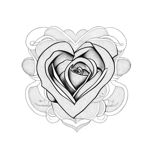 Heart Shape And Rose