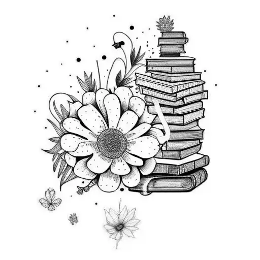 A Stack Of Books With Floral Patterns And Illustrations