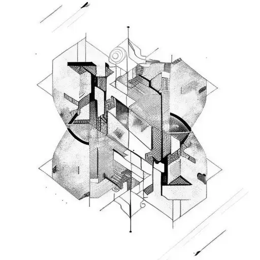 Full Arm Abstract Black Space Cyberpunk Geometric