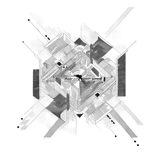 Abstract Black Space Cyberpunk Geometric