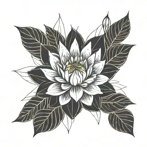 Water Lily With Sun Finline Flowers