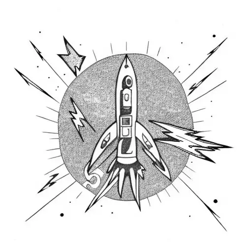 Astronaut Floating In A Galaxy Filled With Lightning Bolts