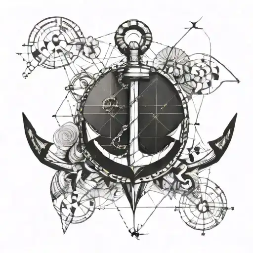 Anchor And Map Outline