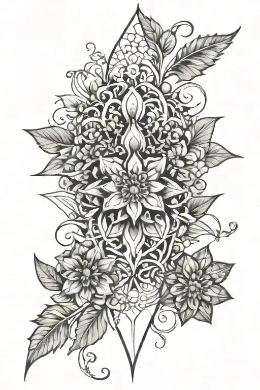 Ornamental Wildflower Back Piece