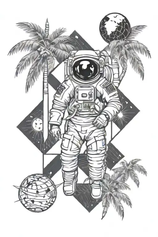 Palm And Astronaut