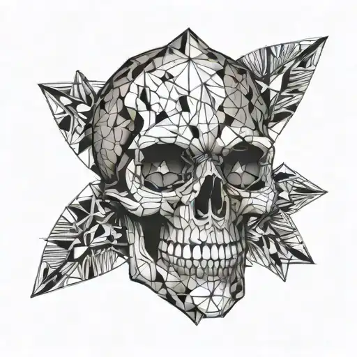 Small Skull With Crystal Eyes In Its Eye Sockets