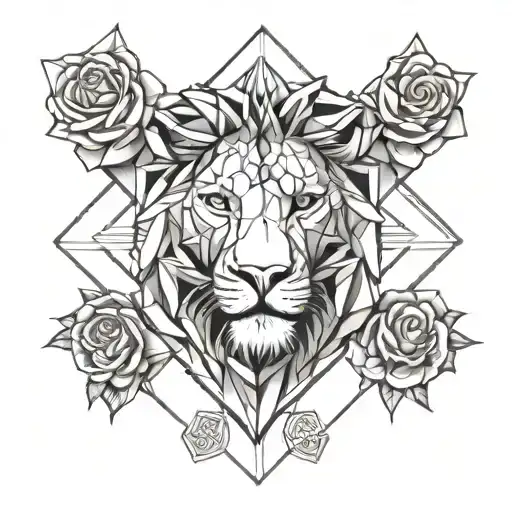 Roses Lion Face