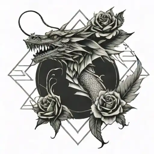 Dragon With Roses