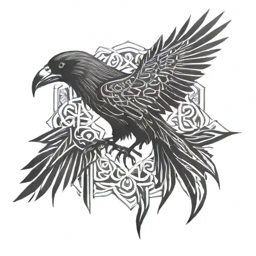 Celtic Raven Flying