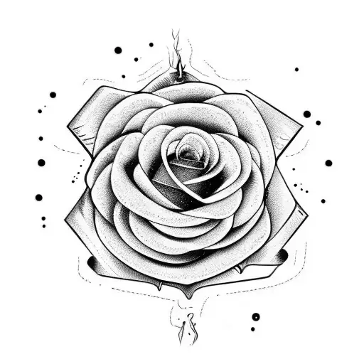 Melted Clock And A Withered Rose