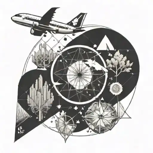 Travel Themed Tattoo Featuring
