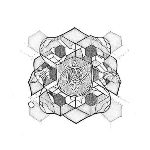 Norse Symbols Inside A Hexagon
