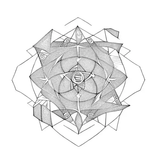 Norse Symbols Inside A Regular Hexagon