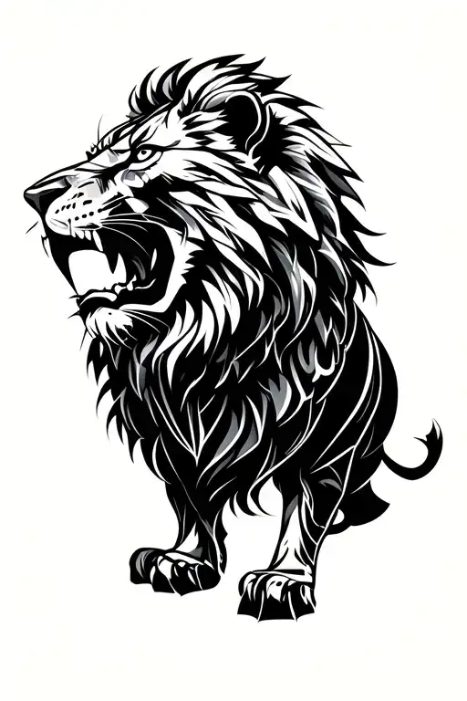 Geometric Lines Shaping A Anger Male Lion Look