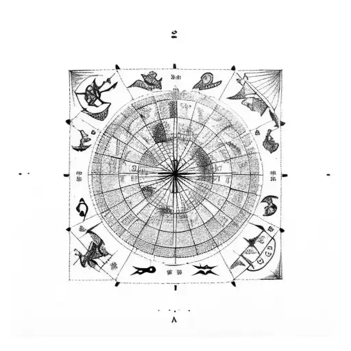 Zodiac Chart With Map Inside