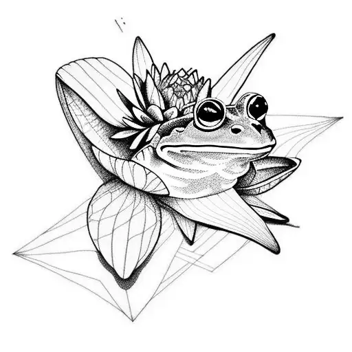Frog And Water Lily And Ship