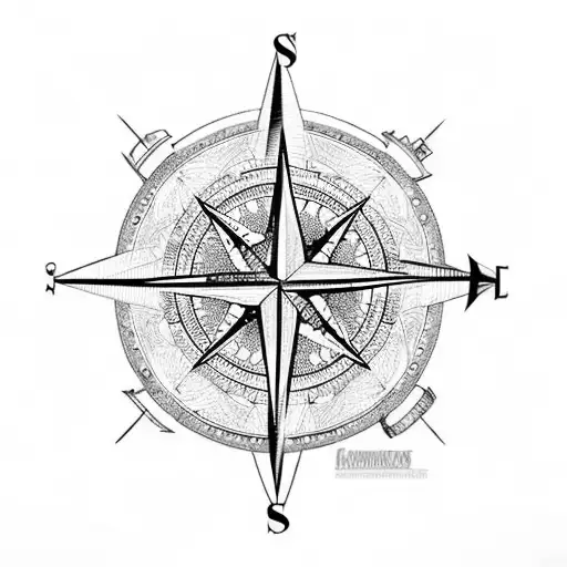 A Compass Surrounded By Intricate Geometric Patterns Inspired By Magic And Science