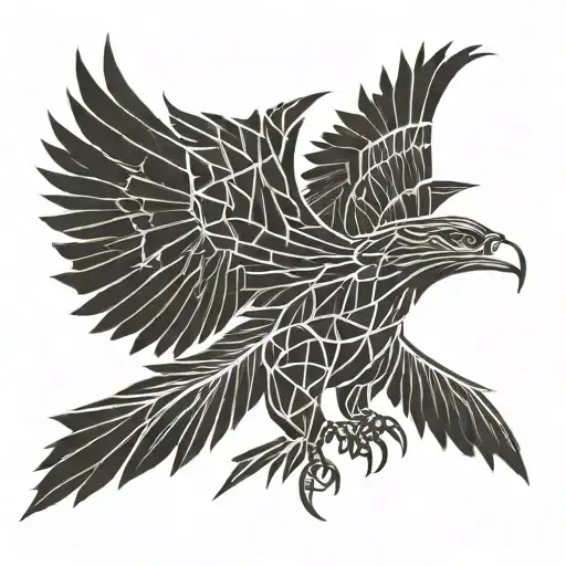 Silhouette Of The Eagle Outline Style