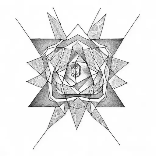 Black Bikepacking Tattoo With A Bicycle