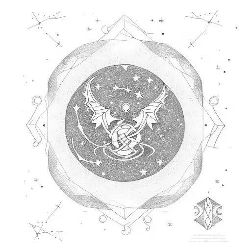 A Minimalist Tattoo Of The Constellation Draco With The Word 'Ignite' Incorporated Into The Design