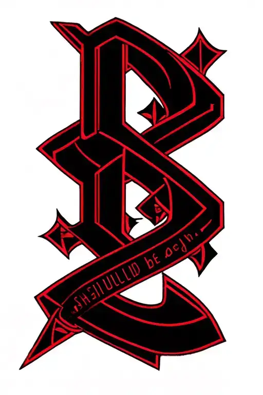 Haneefah Lettering Design Tattoo 2 Letter Should Be Red