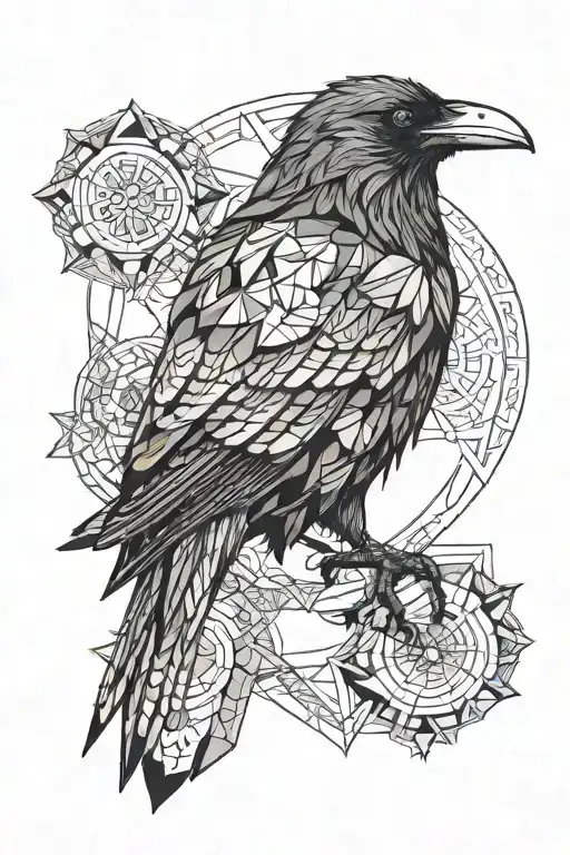 Raven Full Body Shaped Like