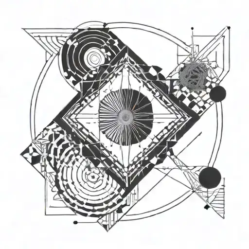 Black Hole Surrounded By Shapes And Lines